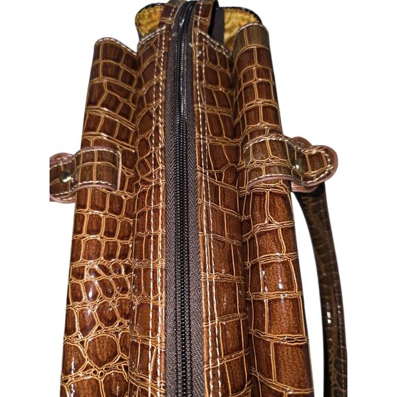 Samantha Brown Blue Faux Croc Carry On Overnight Weekender Or Business Bag Tote - Picture 16 of 16